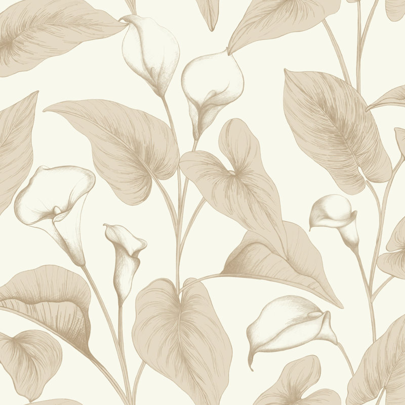 Inia Collection Calla Lily Wallpaper Roll, Beige