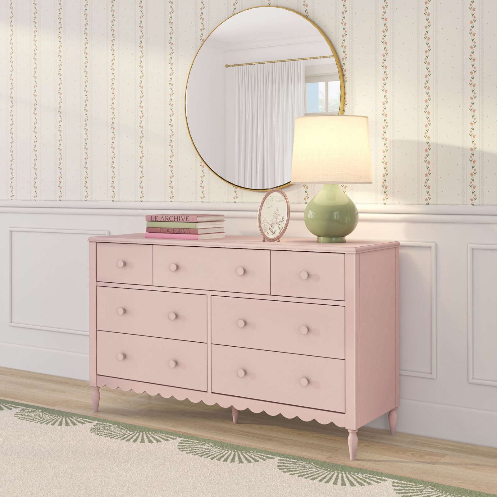 7-Drawer Dresser, Blossom Pink