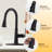 Stainless Steel 3-Function Single Handle Pull Down Kitchen Faucet With Deckplate-105782471