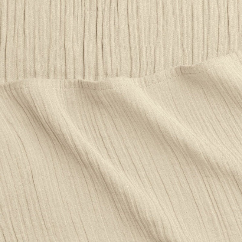 Dune Crinkled Comfort Flat Sheet (Sandstone), Queen Flat Sheet