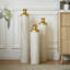 Ensemble de 3 vases de sol en métal émaillé blanc en forme de goutte, décoration intérieure de style moderne