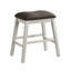 Chairo 24,5 po H Ensemble de 2 tabourets à hauteur de comptoir en bois blanc cassé / gris foncé avec siège en tissu