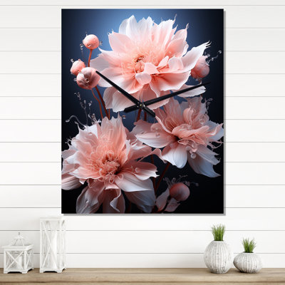 Horloge murale rose