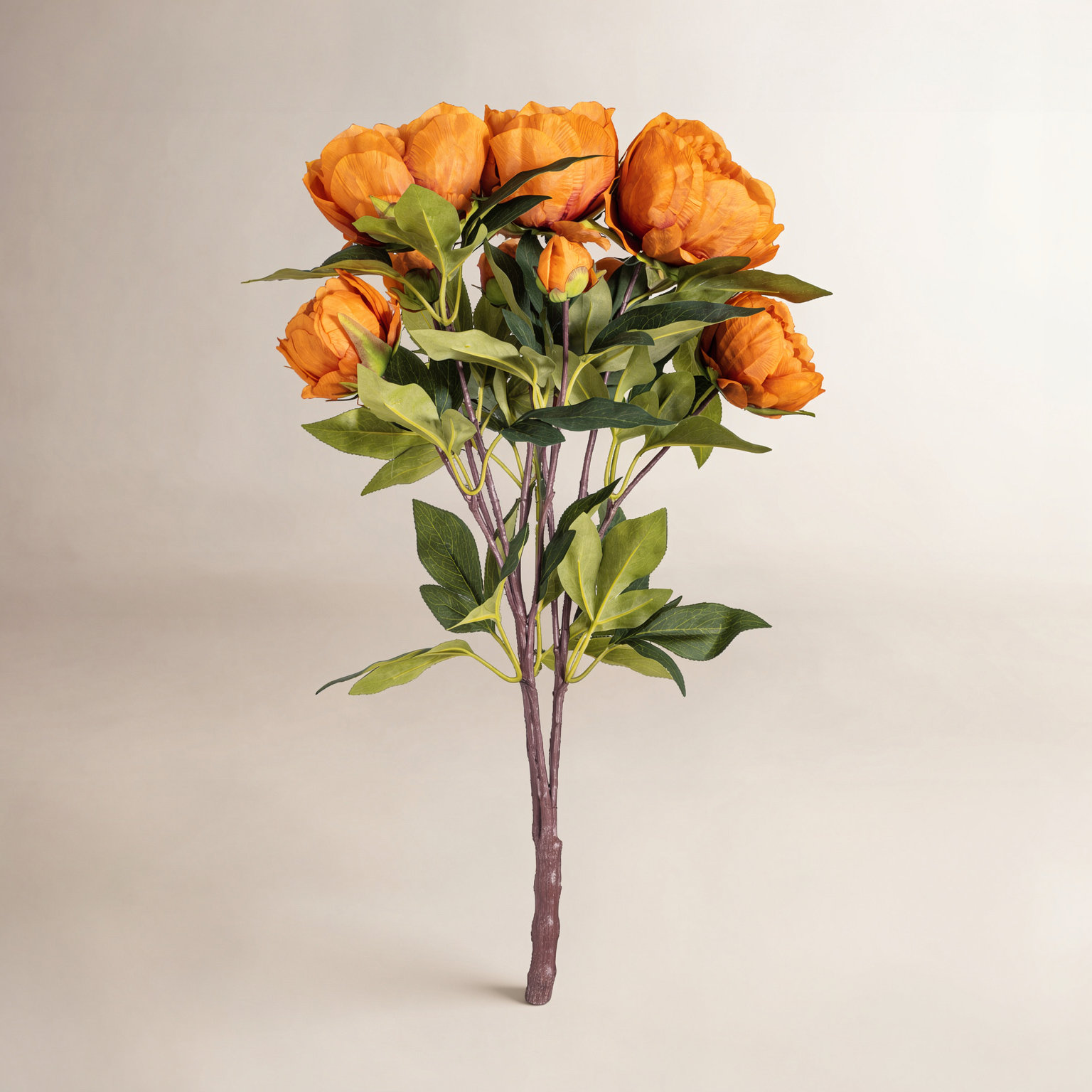 23" Artificial Peony Spray, Coffee