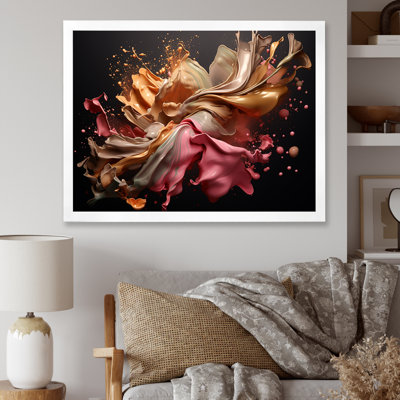 «Sudden Joy Abstract» rose et or Splash I - impression