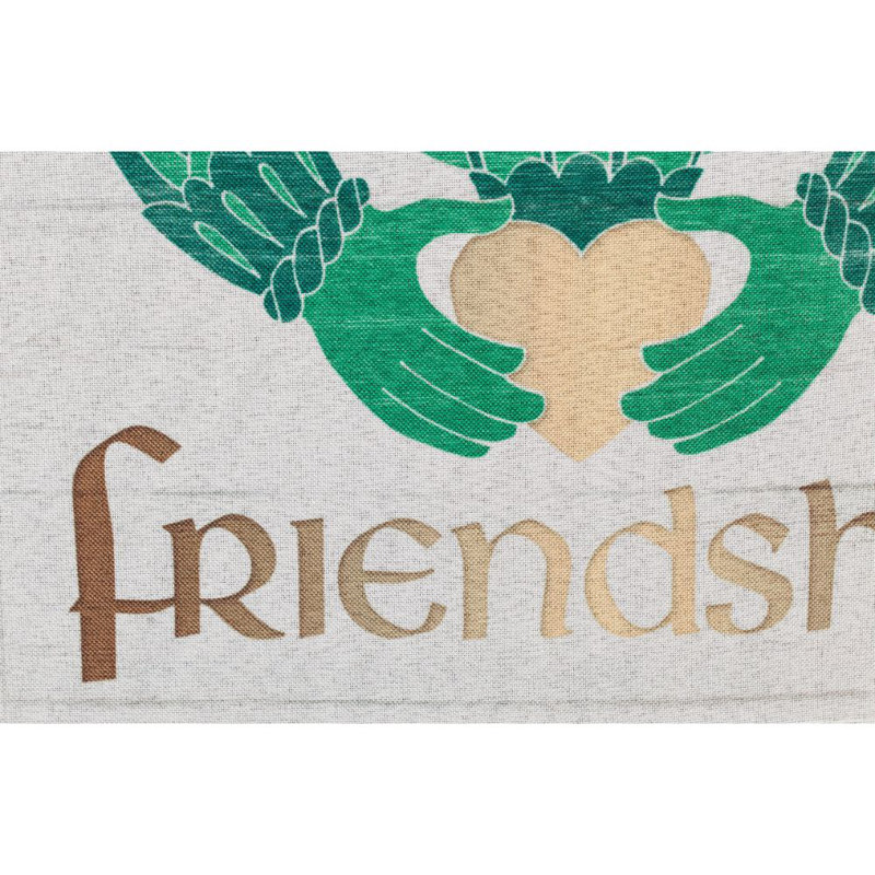 Lin claddagh 2 côtés 43 x 29 po love loyauté amitié drapeau maison