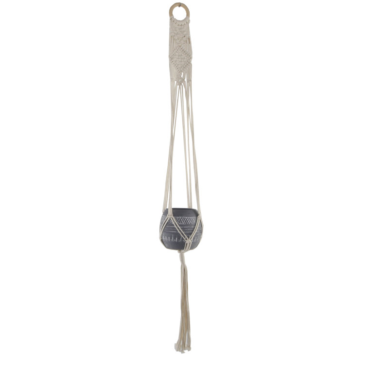 Pot à fleurs suspendu en céramique Oaklynn, Gris
