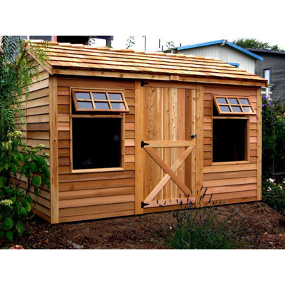 Haida 12 ft. W x 10 ft. D Western Red Cedar Wood Storage Shed