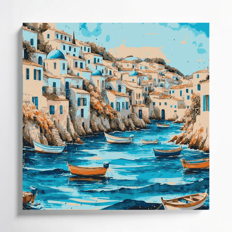 Art mural sur toile beige, H 16 po x l 16 po