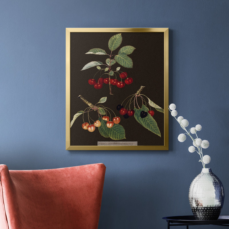 Toile encadrée de qualité supérieure Brookshaw Cherries, Or, H 20 po x l 16 po