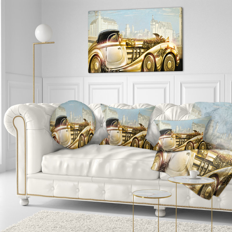 Coussin Futuristic Gold Machine - Cars