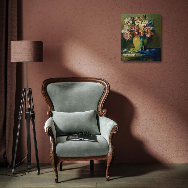"Bouquet" par Anton Muller-Wischin - Art sur toile tendue avec châssis, H 18 po x l 14 po