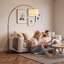 Lampe sur pied Arc, lampe sur pied avec abat-jour en lin réglable, noir