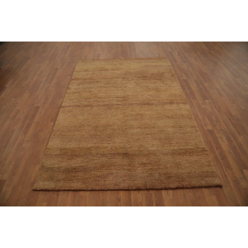 Tapis élégant de style Gabbeh uni 5 x 8 pour les intérieurs minimalistes modernes