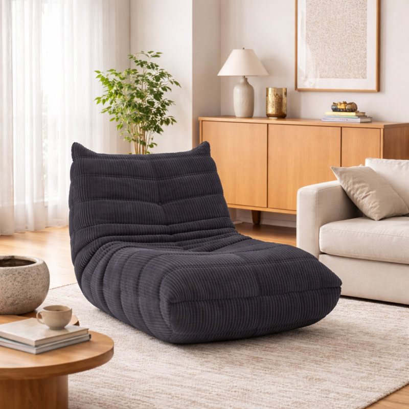 Fauteuil d'appoint rembourré moderne Brassex Lennox, noir, Noir