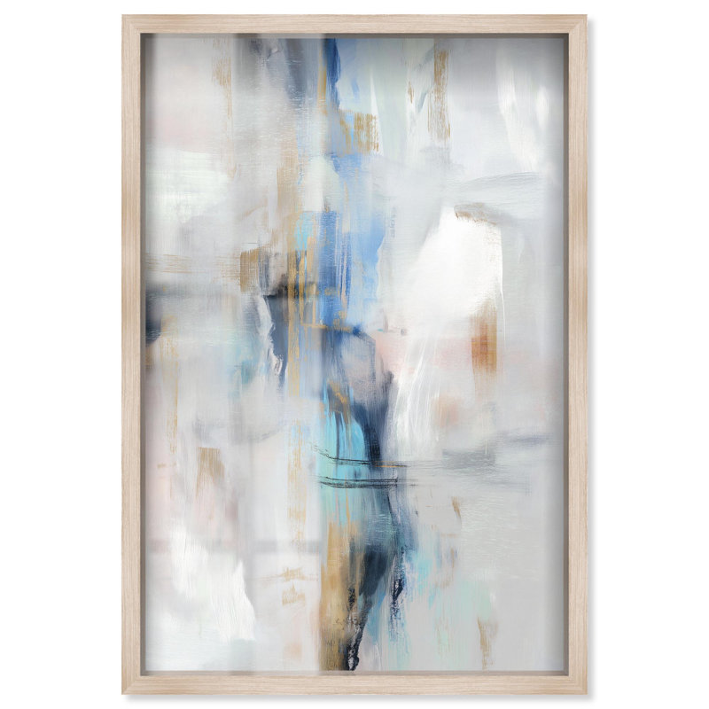 «Ocean Spray II Shadowbox Print Green» par Art Remedy, H 55 po x l 37 po, Crème, crème