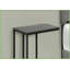 Table basse en stratifié gris peu encombrante, table d'appoint en métal noir en forme de C pour le salon et amp; Chambre à coucher