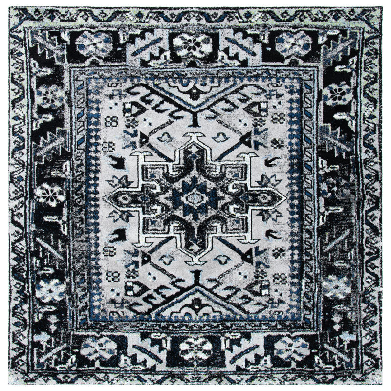 Ceana Performance Oriental Rug, Square 6'7"