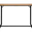 Console Modern Coastal American, en bois naturel et métal noir, L 39 po, idéale pour ajouter de la chaleur aux couloirs