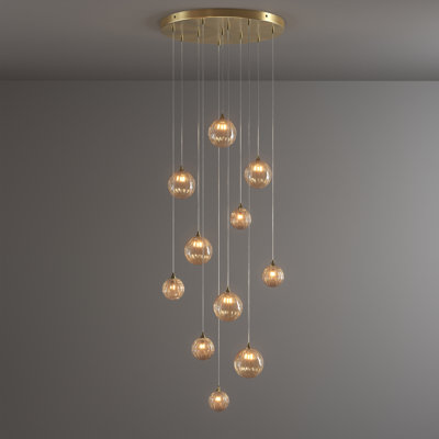 Vine 11 Amber Glass Pendants Chandelier
