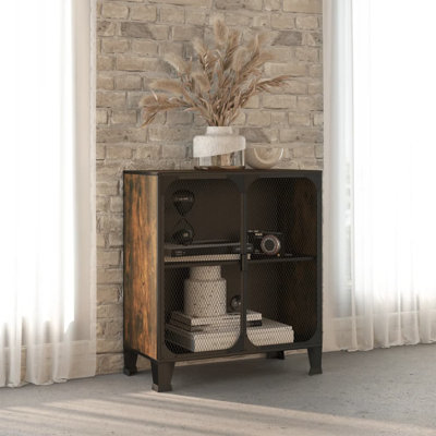 Storage Cabinet File Cabinet with Doors for Living Room Metal and MDF by 17 Stories