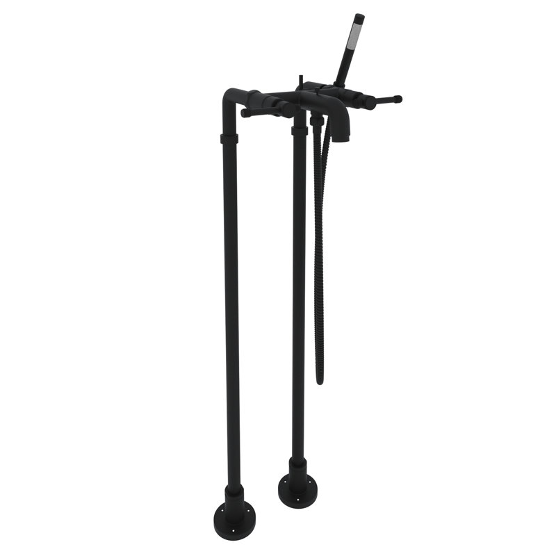Campo™ Double Handle Clawfoot Tub Faucet, Matte Black, Industrial Metal Lever Handle