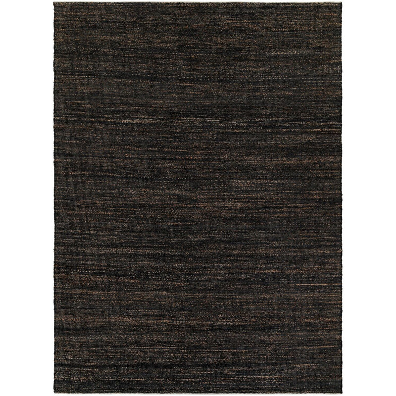 Tapis uni / rayé bleu nuit Durah, Rectangle 10 pi x 14 pi 1 po