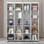 Grand lit escamotable mural avec portes de rangement, blanc-590320719