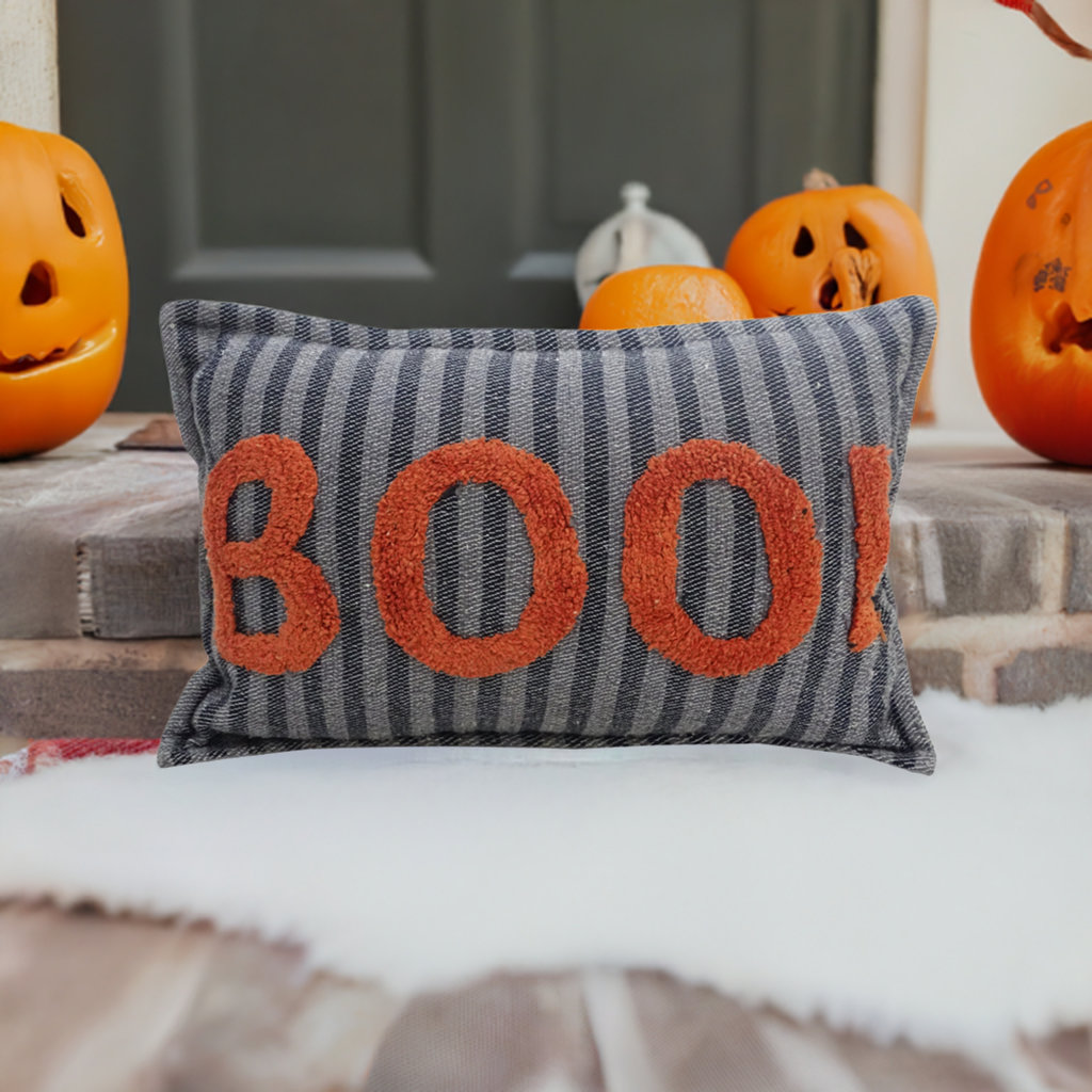 Embroidered Cotton Throw Pillow