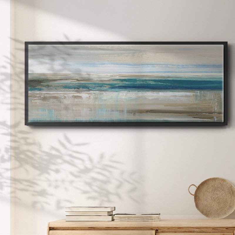 Abstract Sea- Framed Canvas, 20" H x 50" W
