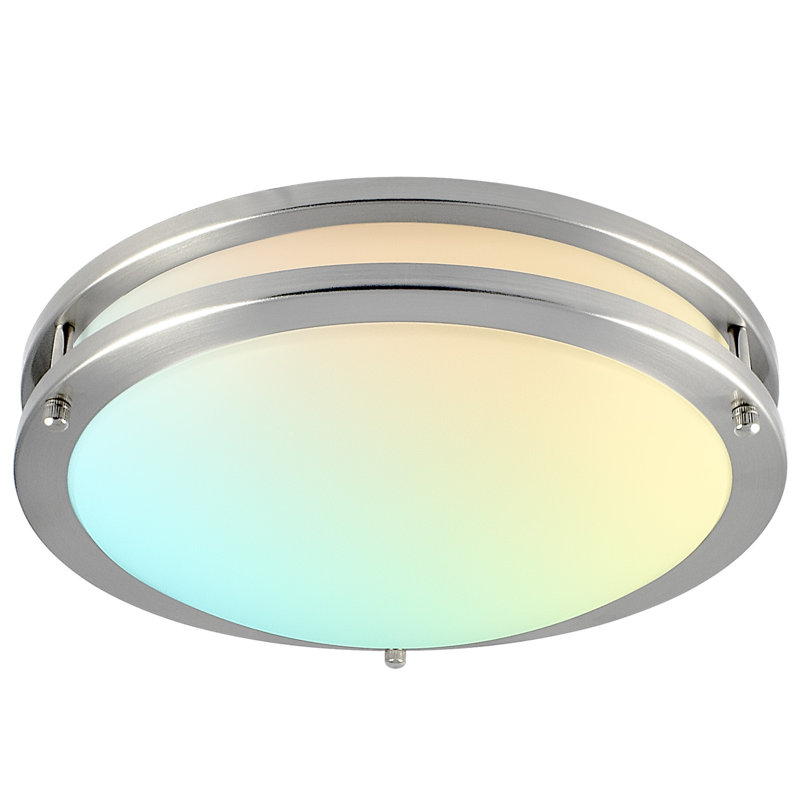 Plafonnier encastré Eryx, H 12 po x l 12 po x P 3,3 po, Argent