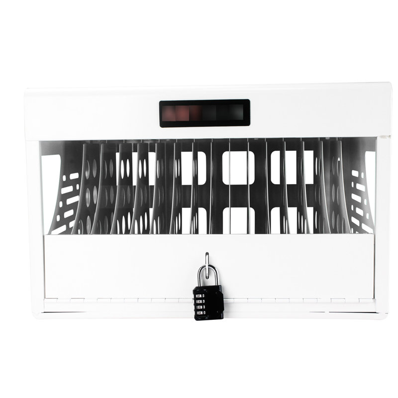 Armoire de charge pour 16 appareils - verrouillable, blanc, espace bureau, salle de classe, convient à différents modèles d'équipement numérique