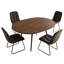 Ensemble de table de salle à manger, ensemble de table de cuisine moderne pour la cuisine, salle à manger (1 table et 4 chaises)-118554292-118554294