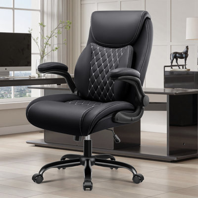 Fauteuil de direction ergonomique en cuir de polyuréthane avec dossier indépendant Loriece