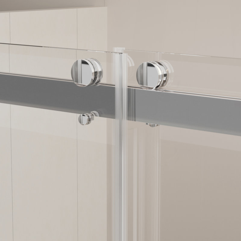 56 à 60 po X P 62 po Porte de baignoire coulissante double H, Chrome chrome
