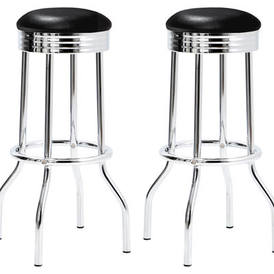 2pcs Bar Seats - Contemporary With Retro Diner 1950s Style And Of 2 Dining Stools Accents by George Oliver