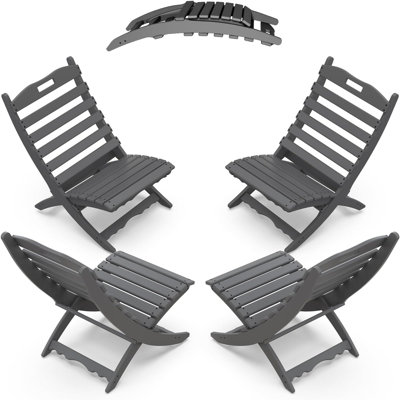 4 Pcs Outdoor Folding Adirondack Chairs (Set Of 4)