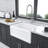 Ceramic Single Bowl Farmhouse Sink With Deep Rectangular Design And Smooth Glazed Surface