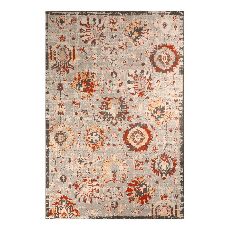 Tapis floral gris, Rectangle 2 pi x 4 pi