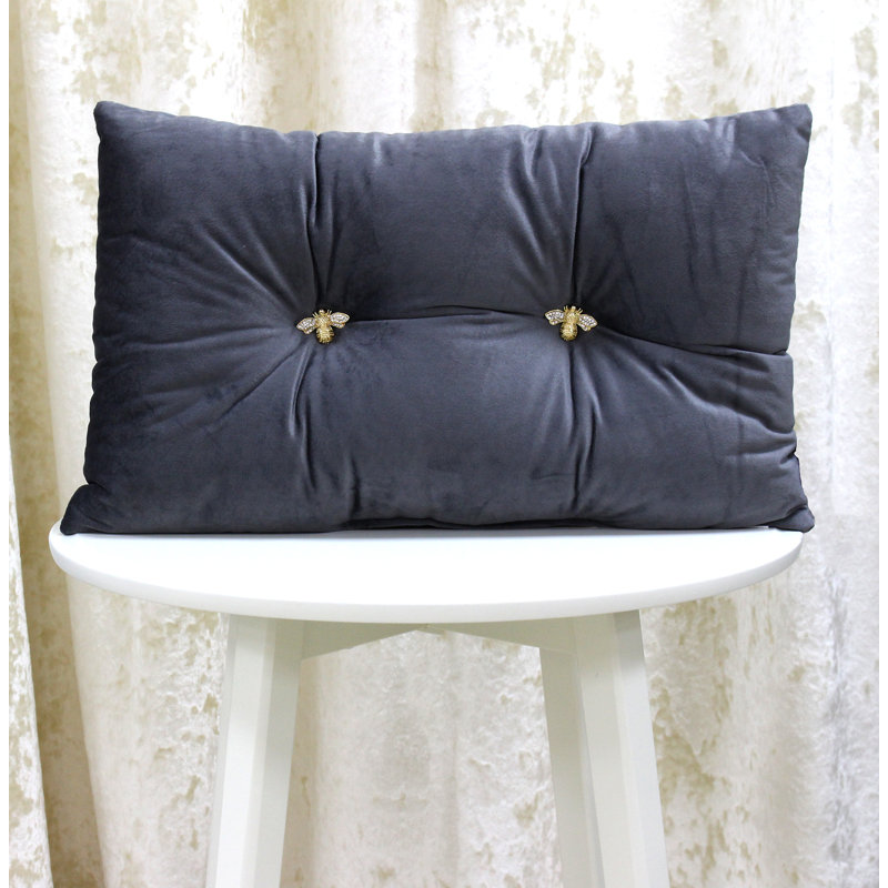 Rectangular Throw Cushion, Charcoal Grey