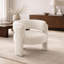 Fauteuil demi-tonneau rembourré en velours Teddy