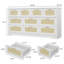Commode 10 tiroirs pour chambre à coucher, commode en bois de rotin de 59,1 po de largeur, poignées en métal, commode pour placard-126016941