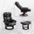 Swivel Recliner with Ottoman (Black)