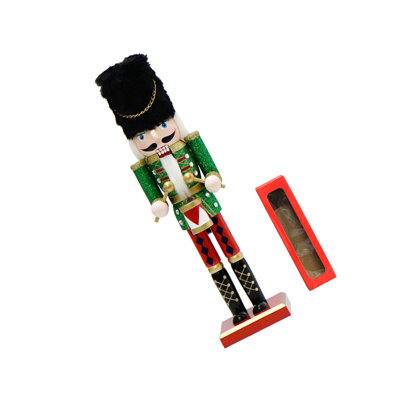 Figurine de Noël casse-noisette 12 pouces en bois scintillant pour décorations de Noël type 1