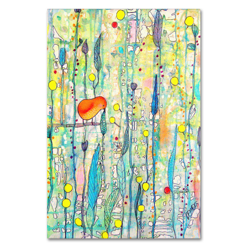 Sylvie Demers Abstract Orange Bird Canvas Art, 12 in x 19 in