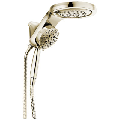 HydraChoice Hydrorain 5 Spray Dual Shower Head and Handheld Shower with H2Okinetic 25 GPM