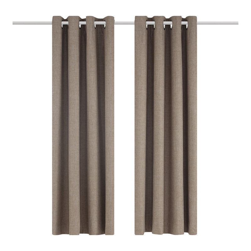 Mirso Eyelet Blackout Thermal Curtain, Width 229 x Drop 183 cm, Ochre Yellow
