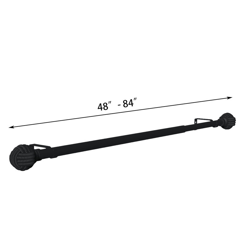 Debuono Adjustable Single Curtain Rod Overall Width x 0.75" Diameter, 48" - 84"