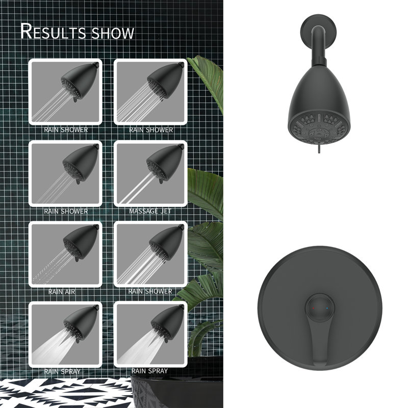 Système de douche complet, Noir mat
