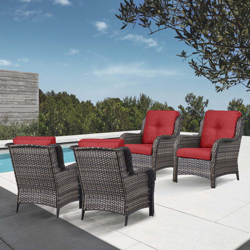 Bonia Outdoor Lounge Chair, Red, Gray
